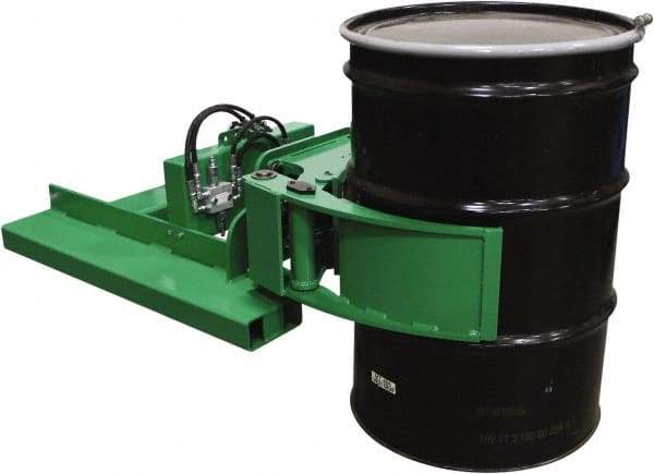 Valley Craft - 2,000 Lb Load Capacity, 30, 55 & 85 Gal Forklift Drum Handler - Steel Wheels - Eagle Tool & Supply