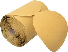 3M - 6" Diam, 150 Grit Aluminum Oxide Adhesive PSA Disc - Very Fine Grade, Gold, A Weighted Backing, Flexible, Use with Random Orbital Sanders - Eagle Tool & Supply