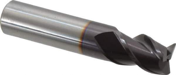 Guhring - 1/2", 5/8" LOC, 1/2" Shank Diam, 2-1/2" OAL, 3 Flute, Solid Carbide Square End Mill - Single End, FIREX Finish, Spiral Flute, 45° Helix, Centercutting, Right Hand Cut, Right Hand Flute, Series 3086 - Eagle Tool & Supply