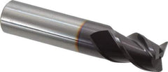 Guhring - 1/2", 5/8" LOC, 1/2" Shank Diam, 2-1/2" OAL, 3 Flute, Solid Carbide Square End Mill - Single End, FIREX Finish, Spiral Flute, 45° Helix, Centercutting, Right Hand Cut, Right Hand Flute, Series 3086 - Eagle Tool & Supply