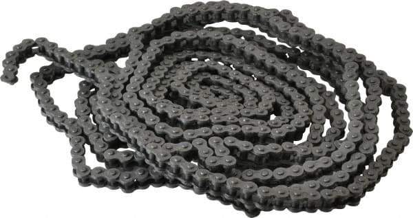 Morse - 1/4" Pitch, ANSI 25, Single Strand Roller Chain - Chain No. 25, 10 Ft. Long, 0.13" Roller Diam, 1/8" Roller Width - Eagle Tool & Supply