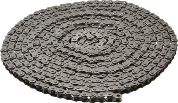Morse - 1/4" Pitch, ANSI 25, Single Strand Roller Chain - Chain No. 25, 10 Ft. Long, 1/4" Roller Diam, 3/16" Roller Width - Eagle Tool & Supply