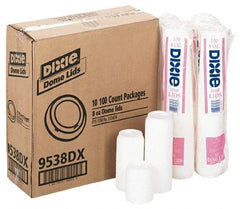 Dixie - Dixie Dome Drink-Thru Lids for 8 oz Hot Cups - White - Eagle Tool & Supply