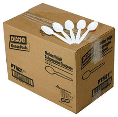 Dixie - Mediumweight Plastic Teaspoons - Mediumweight Plastic Teaspoons - Eagle Tool & Supply