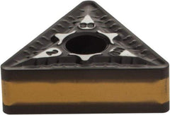 Iscar - TNMG332 GN Grade IC8250 Carbide Turning Insert - TiCN/Al2O3/TiN Finish, 60° Triangle, 3/8" Inscr Circle, 3/16" Thick, 1/32" Corner Radius - Eagle Tool & Supply