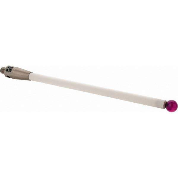 Renishaw - 0.2362 Inch Ball Diameter, Ceramic Stem, M4 Thread, Ruby Point Ball Tip CMM Stylus - 3-31/64 Inch Working Length, 0.1772 Inch Stem Diameter, 3-15/16 Inch Overall Length - Eagle Tool & Supply