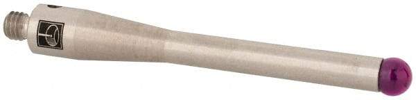 Renishaw - 0.2 Inch Ball Diameter, Stainless Steel Stem, M4 Thread, Ruby Point Ball Tip CMM Stylus - 1.3189 Inch Working Length, 0.1772 Inch Stem Diameter, 1.9685 Inch Overall Length - Eagle Tool & Supply