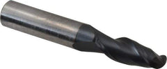 OSG - 13/32" Diam, 1" LOC, 2 Flute Solid Carbide Ball End Mill - TiAlN Finish, Single End, 2-3/4" OAL, 7/16" Shank Diam, Spiral Flute - Eagle Tool & Supply