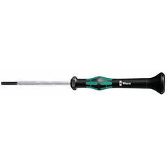 Wera - 0.8mm Blade Width, 137mm OAL, Precision Slotted Screwdriver - Eagle Tool & Supply