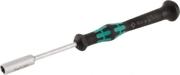 Wera - 7/32" Solid Shaft Precision Nutdriver - Ergonomic Handle, 6-1/4" OAL - Eagle Tool & Supply