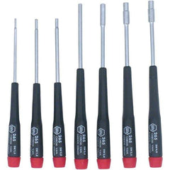 Wiha - 7 Piece, 1.5 to 4mm Nut Driver Set - Standard Shaft, Precision Tapered Handle - Eagle Tool & Supply