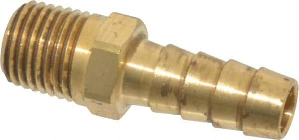 Parker - 1/4 NPT Thread Hose Barb x Male NPT Connector - 3/8" ID Hose x 0.415" OD Hose, Lead Free Brass - Eagle Tool & Supply