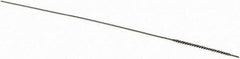 Brush Research Mfg. - 1/32" Diam Helical Stainless Steel Tube Brush - Single Spiral, 0.002" Filament Diam, 5/8" Brush Length, 3" OAL - Eagle Tool & Supply