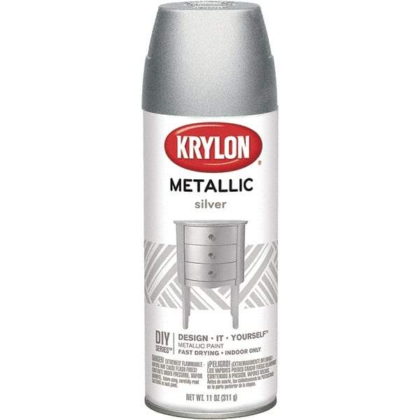 Krylon - Silver, Metallic, Aerosol Spray Paint - 15 to 20 Sq Ft per Can, 16 oz Container - Eagle Tool & Supply