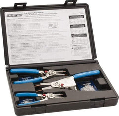 Channellock - 3 Piece, 1/8 to 4" Bore, 1/4 to 4" Shaft, Internal Retaining Ring Pliers Set - 0.023 to 0.12" Tip Diam Range - Eagle Tool & Supply