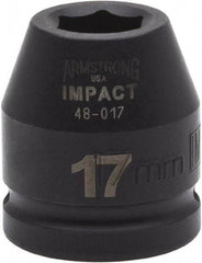 Armstrong - 3/4" Drive 17mm Standard Impact Socket - 6 Points, 1-7/8" OAL - Eagle Tool & Supply
