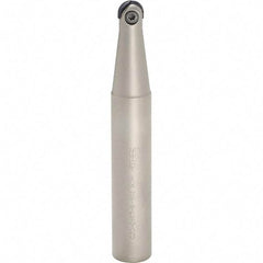 Iscar - 3/8" Cut Diam, 1/2" Shank Diam, 6" OAL, Indexable Ball Nose End Mill - 2" Head Length, Straight Shank, HCM D.38 Toolholder, HBR-QF, HCR Insert - Eagle Tool & Supply