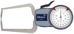 Mitutoyo - 0.8 Inch Max Measurement, 0.0005 Inch Graduation, Outside Dial Caliper Gage - 3.2 Inch Leg Length, 0.0015 Inch Accuracy - Eagle Tool & Supply