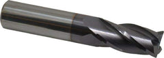 Niagara Cutter - 5/8", 4 Flute, Single End, Solid Carbide, 0.03" Corner Radius End Mill - 3-1/2" OAL, 30° Helix, Right Hand Flute, 1-1/4" LOC, Right Hand Cut - Eagle Tool & Supply