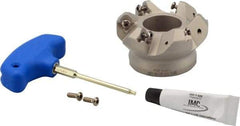 Iscar - 2-1/2" Cut Diam, 1" Arbor Hole, 0.138" Max Depth of Cut, 45° Indexable Chamfer & Angle Face Mill - 6 Inserts, ONHU 0505\xB6OXMT 0507\xB6S845 SN.U 1305 Insert, Right Hand Cut, 6 Flutes, Series Helido - Eagle Tool & Supply