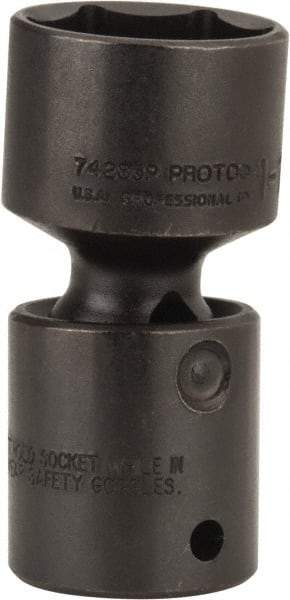 Proto - 1/2" Drive 1-1/8" Standard Universal Impact Socket - 6 Points, 3" OAL - Eagle Tool & Supply
