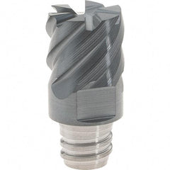 Iscar - MM EC Grade IC903 Carbide End Milling Tip Insert - AlTiN Finish, 6 Flutes, 12mm Cutting Diam, 9mm Depth of Cut, 16.5mm Extension, 50° Helix - Eagle Tool & Supply