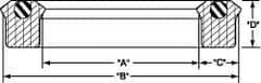 Value Collection - 5" Inside Diam x 5-1/2" Outside Diam Lip Seal Type B - 3/8" High, Polyurethane - Eagle Tool & Supply