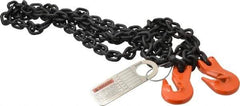 Pewag - 10' Long, 3,500 Lb Basket Capacity, 3,500 Lb Vertical Capacity, Alloy Steel Web Sling - SGG Chain Sling, 9/32" Diam Chain, Silver (Color), with 2 Grab Hooks - Eagle Tool & Supply