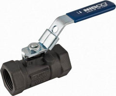 NIBCO - 3/4" Pipe, Reduced Port, Carbon Steel Fire Safe Ball Valve - 1 Piece, Inline - One Way Flow, FNPT x FNPT Ends, Locking Lever Handle, 2,000 WOG - Eagle Tool & Supply