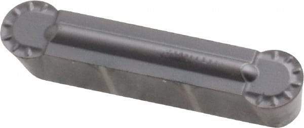 Kennametal - 0505M0R GMN Grade KC5025, 5.05mm Cutting Width Carbide Grooving Insert - 4.1mm Max Depth of Cut, Neutral, 0.0994" Corner Radius, TiAlN Finish - Eagle Tool & Supply