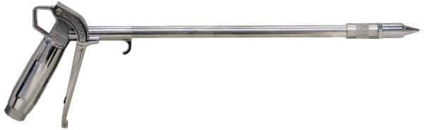 Coilhose Pneumatics - 150 Max psi High Flow Conical Nozzle Pistol Grip Blow Gun - 1/4 NPT, 36" Tube Length, Chrome Plated Aluminum & Brass, Aluminum Extension - Eagle Tool & Supply