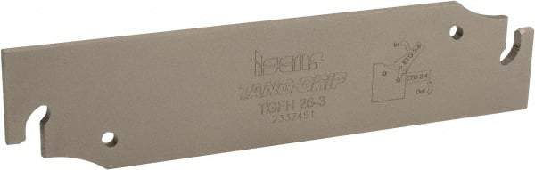 Iscar - 1.0236" Blade Height, 0.098" Blade Width, 4.331" OAL, Neutral Cut, Double End Indexable Cut-Off Blade - TGFH Blade - Eagle Tool & Supply