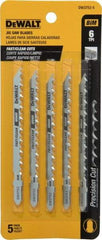 DeWALT - 4" Long, 6 Teeth per Inch, Cobalt Jig Saw Blade - Toothed Edge, 1/4" Wide x 0.06" Thick, T-Shank - Eagle Tool & Supply