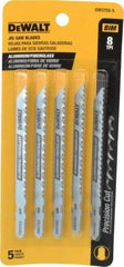 DeWALT - 4" Long, 8 Teeth per Inch, Cobalt Jig Saw Blade - Toothed Edge, 1/4" Wide x 0.06" Thick, T-Shank - Eagle Tool & Supply