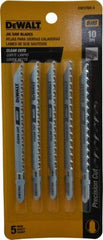 DeWALT - 4" Long, 10 Teeth per Inch, Cobalt Jig Saw Blade - Toothed Edge, 1/4" Wide x 0.06" Thick, T-Shank - Eagle Tool & Supply