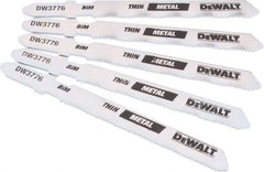 DeWALT - 3" Long, 24 Teeth per Inch, High Carbon Steel Jig Saw Blade - Toothed Edge, 0.3" Wide x 0.035" Thick, T-Shank - Eagle Tool & Supply