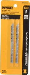 DeWALT - 4" Long, 6 Teeth per Inch, High Carbon Steel Jig Saw Blade - Toothed Edge, 1/4" Wide x 0.06" Thick, U-Shank - Eagle Tool & Supply