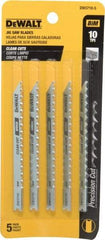 DeWALT - 4" Long, 10 Teeth per Inch, High Carbon Steel Jig Saw Blade - Toothed Edge, 1/4" Wide x 0.06" Thick, U-Shank - Eagle Tool & Supply