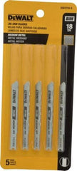 DeWALT - 3" Long, 18 Teeth per Inch, High Carbon Steel Jig Saw Blade - Toothed Edge, 0.3" Wide x 0.0313" Thick, U-Shank - Eagle Tool & Supply