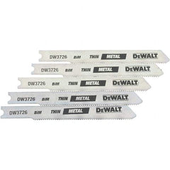 DeWALT - 3" Long, 24 Teeth per Inch, High Carbon Steel Jig Saw Blade - Toothed Edge, 0.3" Wide x 0.0313" Thick, U-Shank - Eagle Tool & Supply