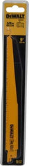 DeWALT - 9" Long, Bi-Metal Reciprocating Saw Blade - Tapered Profile, 5 to 8 TPI, Toothed Edge, Universal Shank - Eagle Tool & Supply