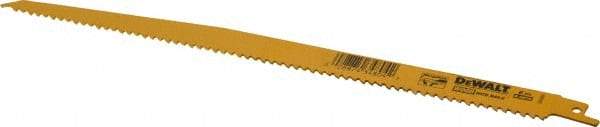 DeWALT - 12" Long, Bi-Metal Reciprocating Saw Blade - Tapered Profile, 6 TPI, Toothed Edge, Universal Shank - Eagle Tool & Supply