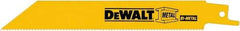 DeWALT - 6" Long, Bi-Metal Reciprocating Saw Blade - Straight Profile, 14 TPI, Toothed Edge, Universal Shank - Eagle Tool & Supply