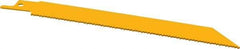 DeWALT - 6" Long, Bi-Metal Reciprocating Saw Blade - Straight Profile, 14 TPI, Toothed Edge, Universal Shank - Eagle Tool & Supply