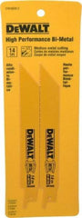 DeWALT - 6" Long x 3/4" Thick, Bi-Metal Reciprocating Saw Blade - Straight Profile, 14 TPI, Toothed Edge, Universal Shank - Eagle Tool & Supply