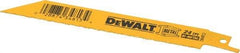 DeWALT - 6" Long x 3/4" Thick, Bi-Metal Reciprocating Saw Blade - Straight Profile, 24 TPI, Toothed Edge, Universal Shank - Eagle Tool & Supply