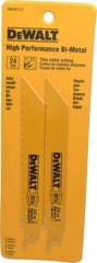 DeWALT - 6" Long x 3/4" Thick, Bi-Metal Reciprocating Saw Blade - Straight Profile, 24 TPI, Toothed Edge, Universal Shank - Eagle Tool & Supply