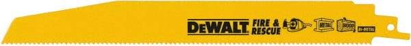 DeWALT - 6" Long, Bi-Metal Reciprocating Saw Blade - Straight Profile, 14 TPI, Toothed Edge, Universal Shank - Eagle Tool & Supply