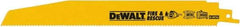 DeWALT - 6" Long, Bi-Metal Reciprocating Saw Blade - Straight Profile, 10 TPI, Toothed Edge, Universal Shank - Eagle Tool & Supply