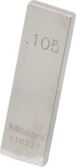 Mitutoyo - 0.105" Rectangular Steel Gage Block - Accuracy Grade 0, Includes Certificate of Inspection - Eagle Tool & Supply